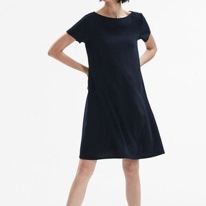 MM Lafleur Georgia Dress XSmall Navy and White Pinstripe